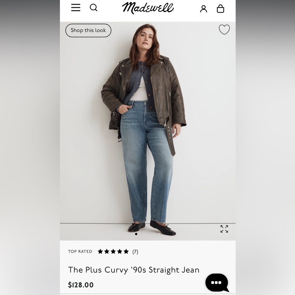 Madewell plus curvy 90’s straight jeans